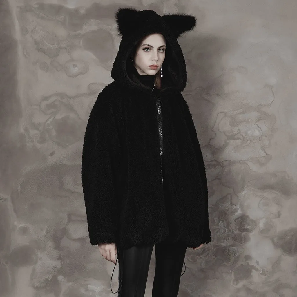 Woolly loose medium length sweater coat OPY-645XCF
