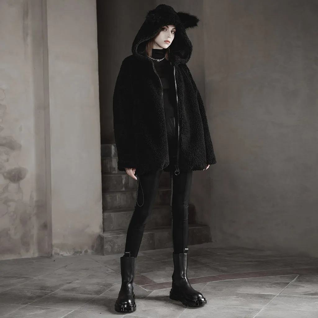 Woolly loose medium length sweater coat OPY-645XCF
