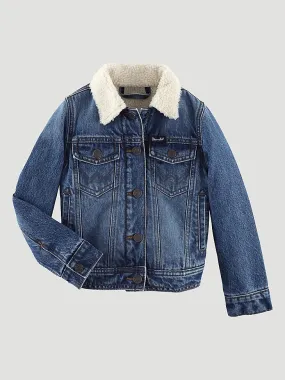 WRANGLER GIRL'S SHERPA LINED DENIM JACKET